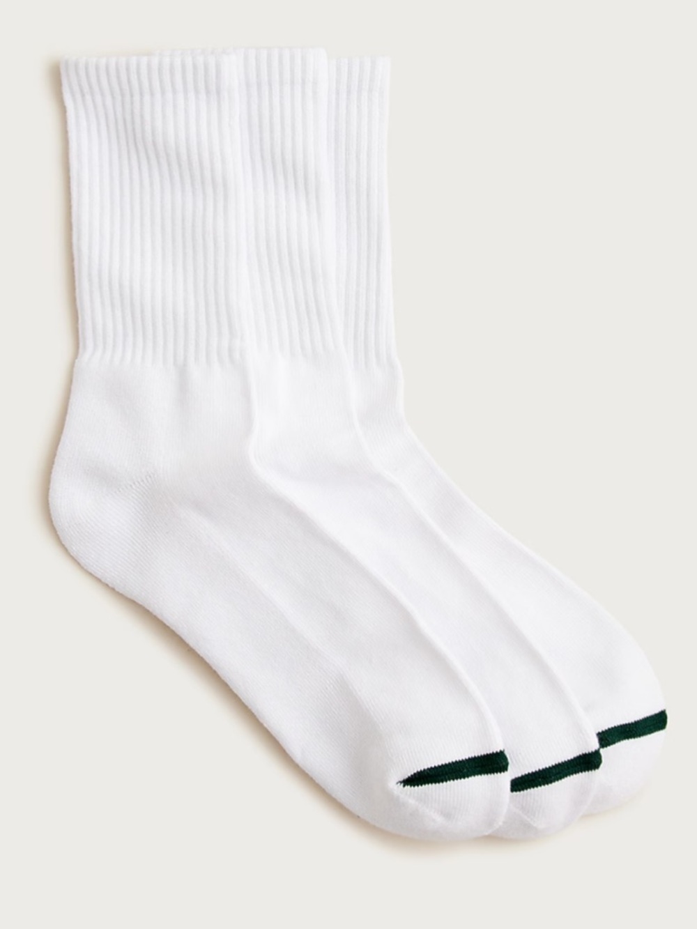J crew white Athletic crew socks with COOLMAX® technology three-pack